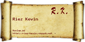 Riez Kevin névjegykártya